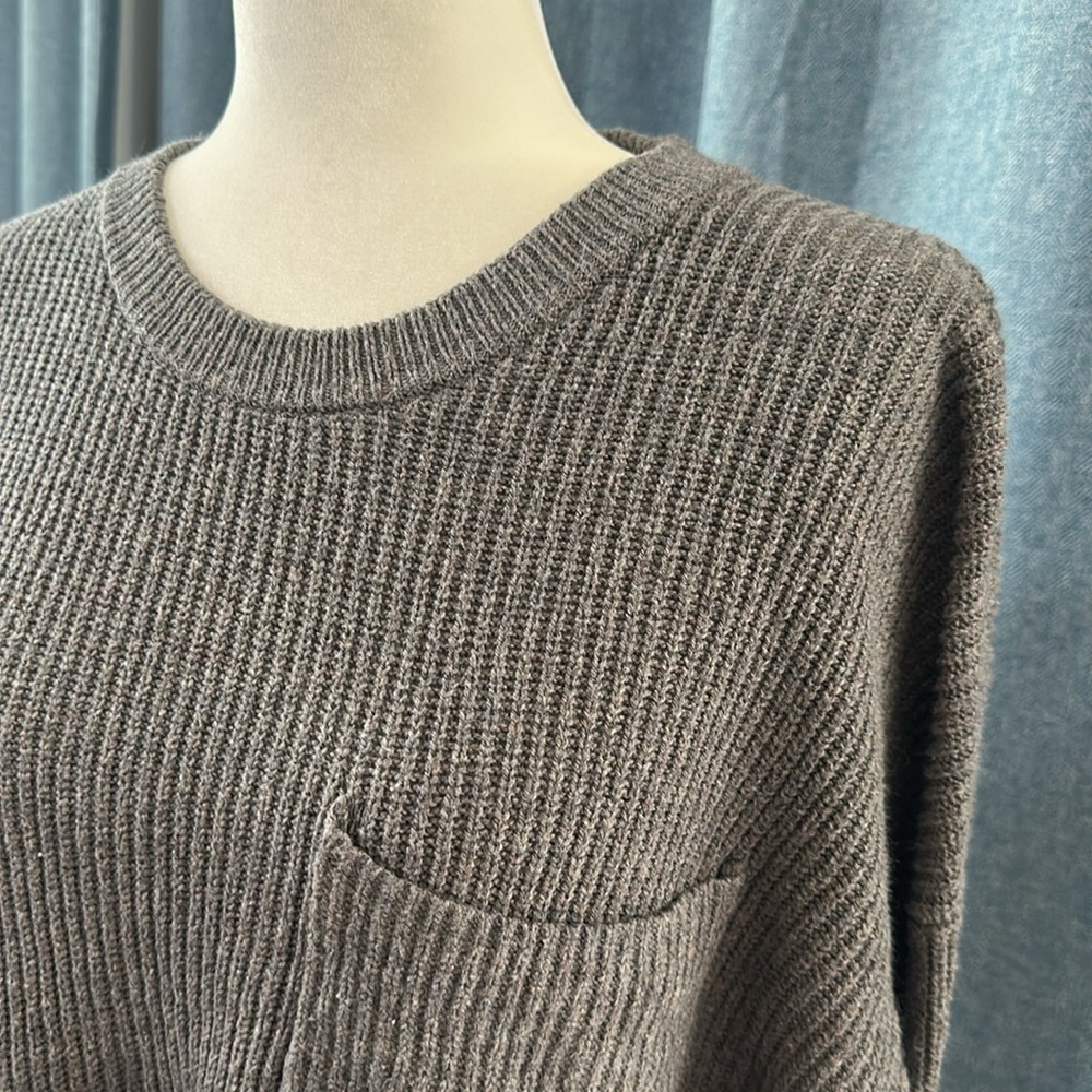 Madewell Thompson Pocket Pullover Ribbed cotton Sweater - Medium
